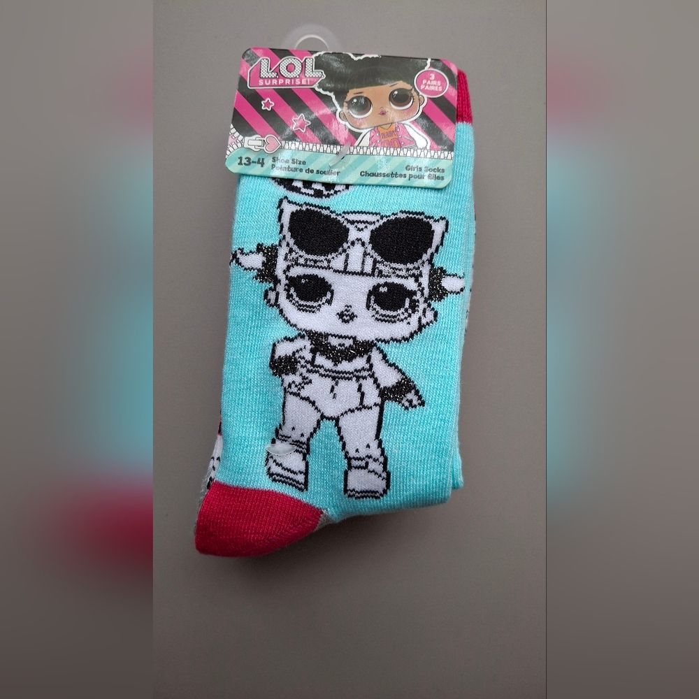 LOL Cute Character Girl's Socks 3 pack